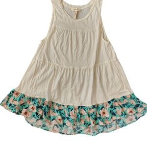 Matilda Jane Cream and Blue Tiered tank “The wonderment meant to be top”